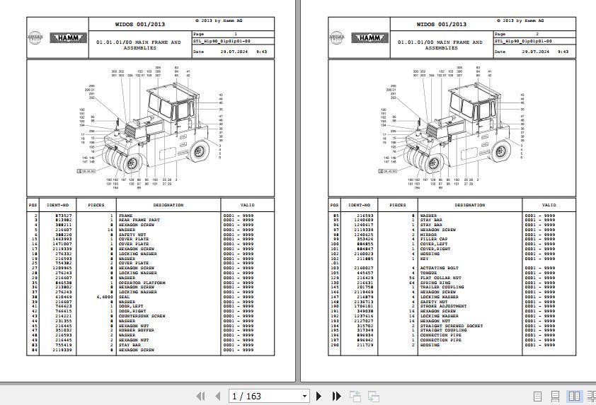 Hamm Roller GRW 10   24 H1.90 2078671 Spare Parts Catalog (1)