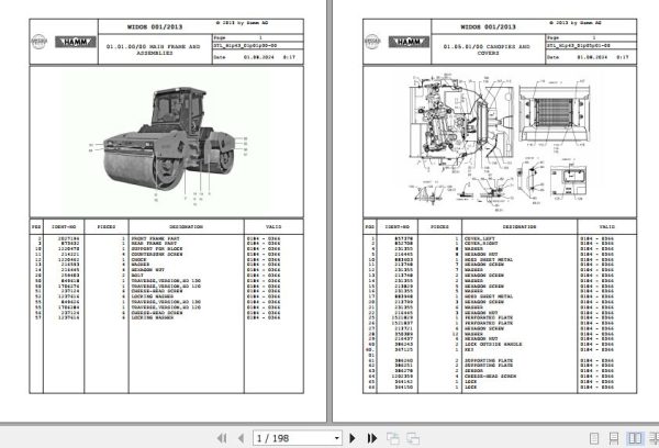 Hamm Roller HD 120 130 H1.63 2034744 Spare Parts Catalog (1)