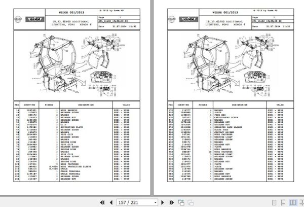 Hamm Roller HD 120 130 H1.82 2071881 Spare Parts Catalog (2)
