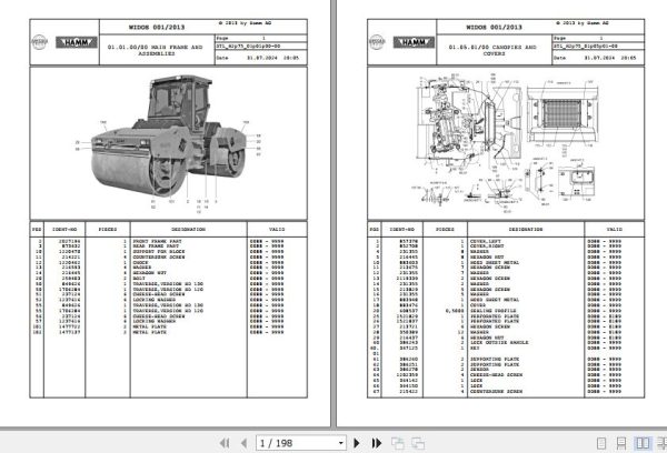 Hamm Roller HD 120 130 H2.75 2042199 Spare Parts Catalog (1)