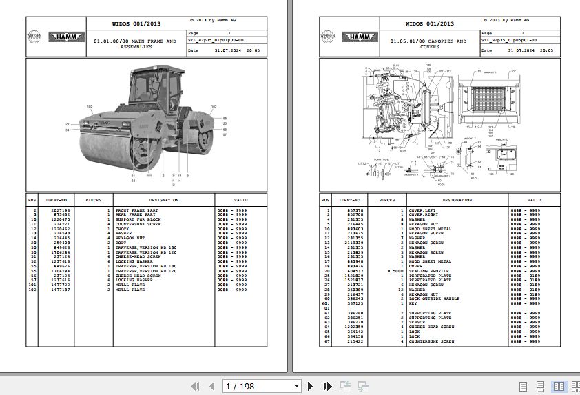 Hamm Roller HD 120   130 H2.75 2042199 Spare Parts Catalog (1)