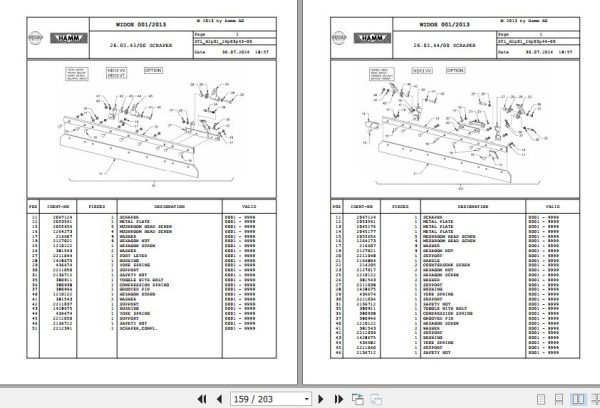 Hamm Roller HD 13 14 H2.01 2135981 Spare Parts Catalog (2)