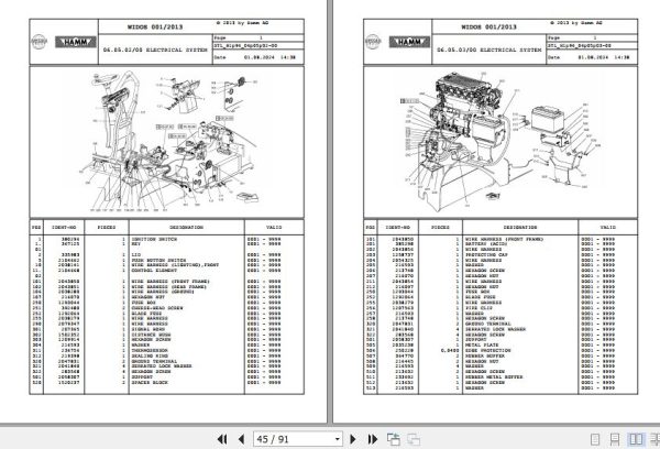 Hamm Roller HD 14 TT H1.96 2106595 Spare Parts Catalog (2)