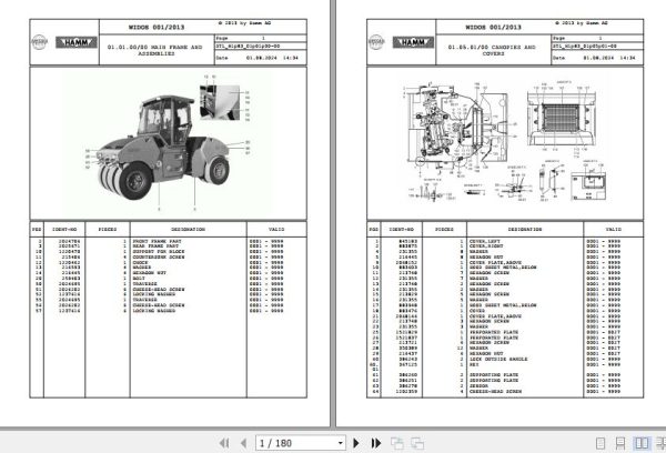 Hamm Roller HD 150 TT 1.83 2071908 Spare Parts Catalog (1)