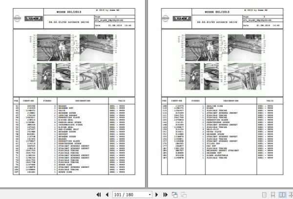 Hamm Roller HD 150 TT 1.83 2071908 Spare Parts Catalog (2)