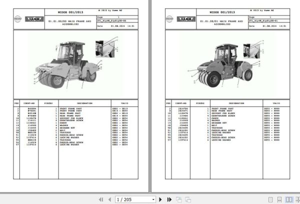 Hamm Roller HD 150 TT H1.68 2020713 Spare Parts Catalog (1)