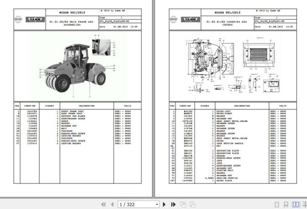 Hamm Roller HD 150 TT H1.93 2078712 Spare Parts Catalog (1)
