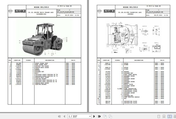 Hamm Roller HD 70   75 H1.73 2041696 Spare Parts Catalog (1)