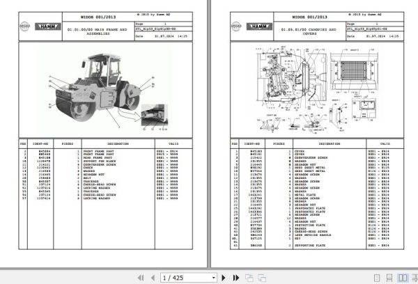 Hamm Roller HD 90   110 H1.53 1302078 Spare Parts Catalog (1)
