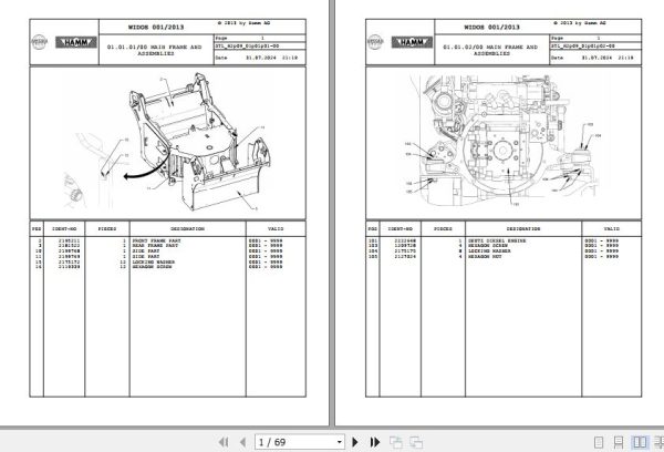 Hamm Roller HD+ 90i   110i H2.09 2235151 Spare Parts Catalog (1)