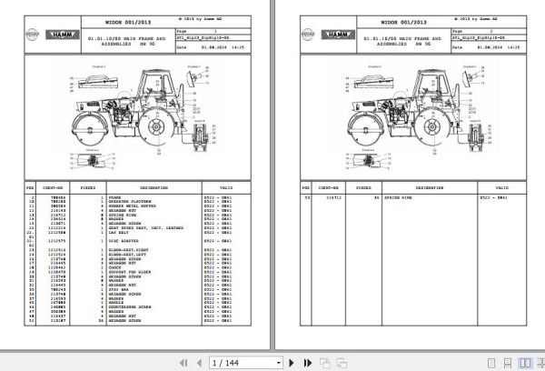 Hamm Roller HW90 H1.23 1227440 Spare Parts Catalog (1)