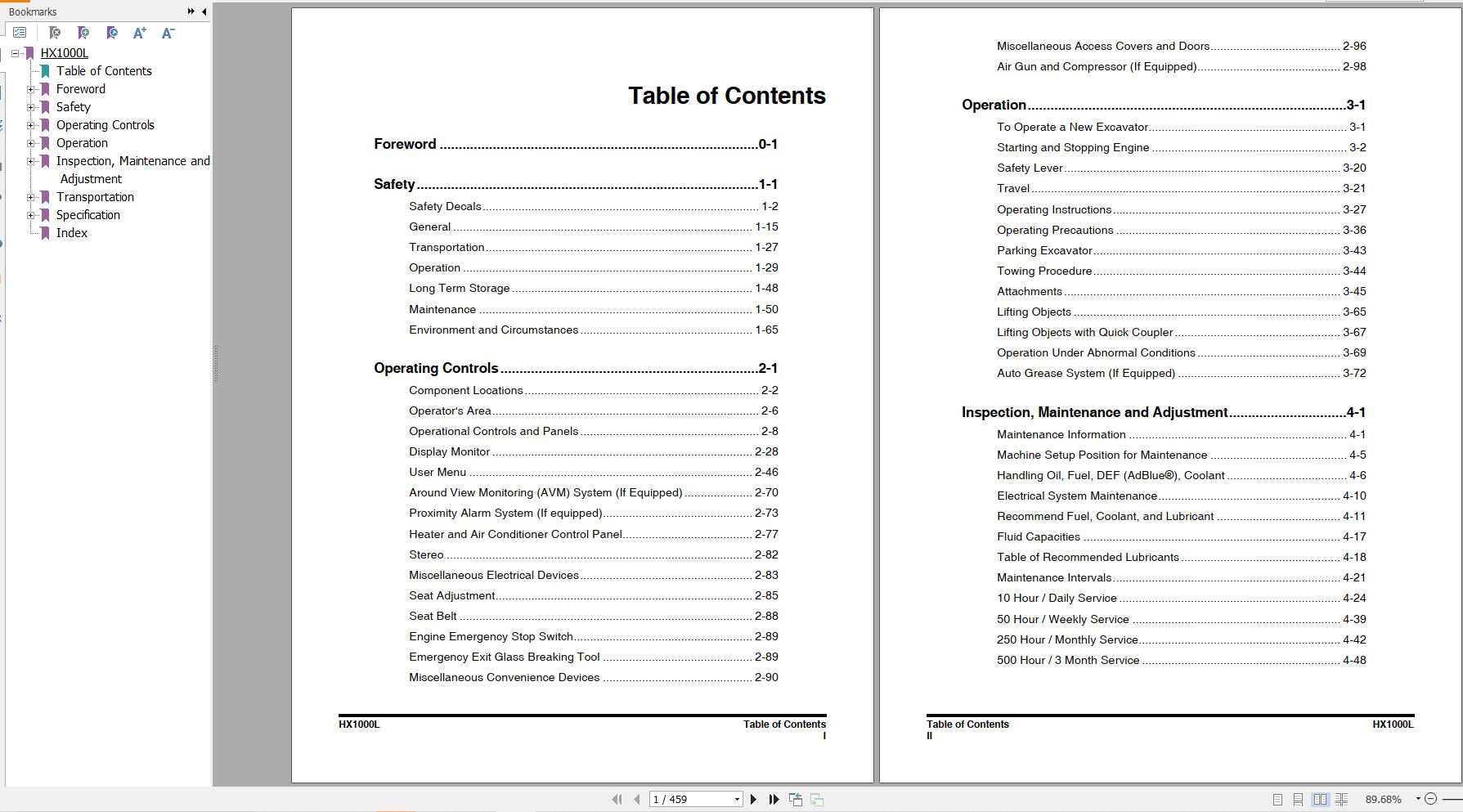 Hyundai Excavator HX1000L Operation and Maintenance Manual