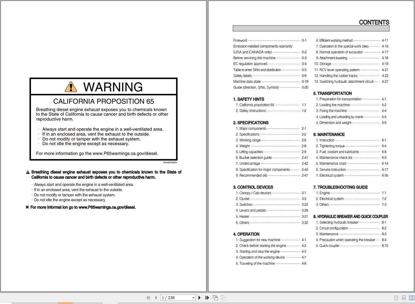 Hyundai Excavator HX27AZ Operation and Maintenance Manual