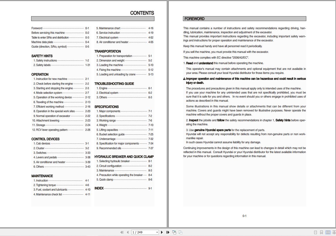 Hyundai Excavator HX520L(India) Operation and Maintenance Manual