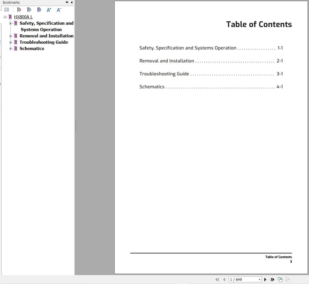 Hyundai Excavator HX800A L Service Manual
