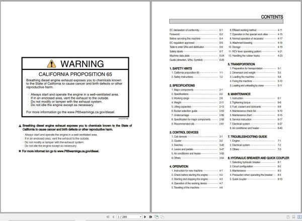 Hyundai Excavator HX85A HX90A Operation and Maintenance Manual