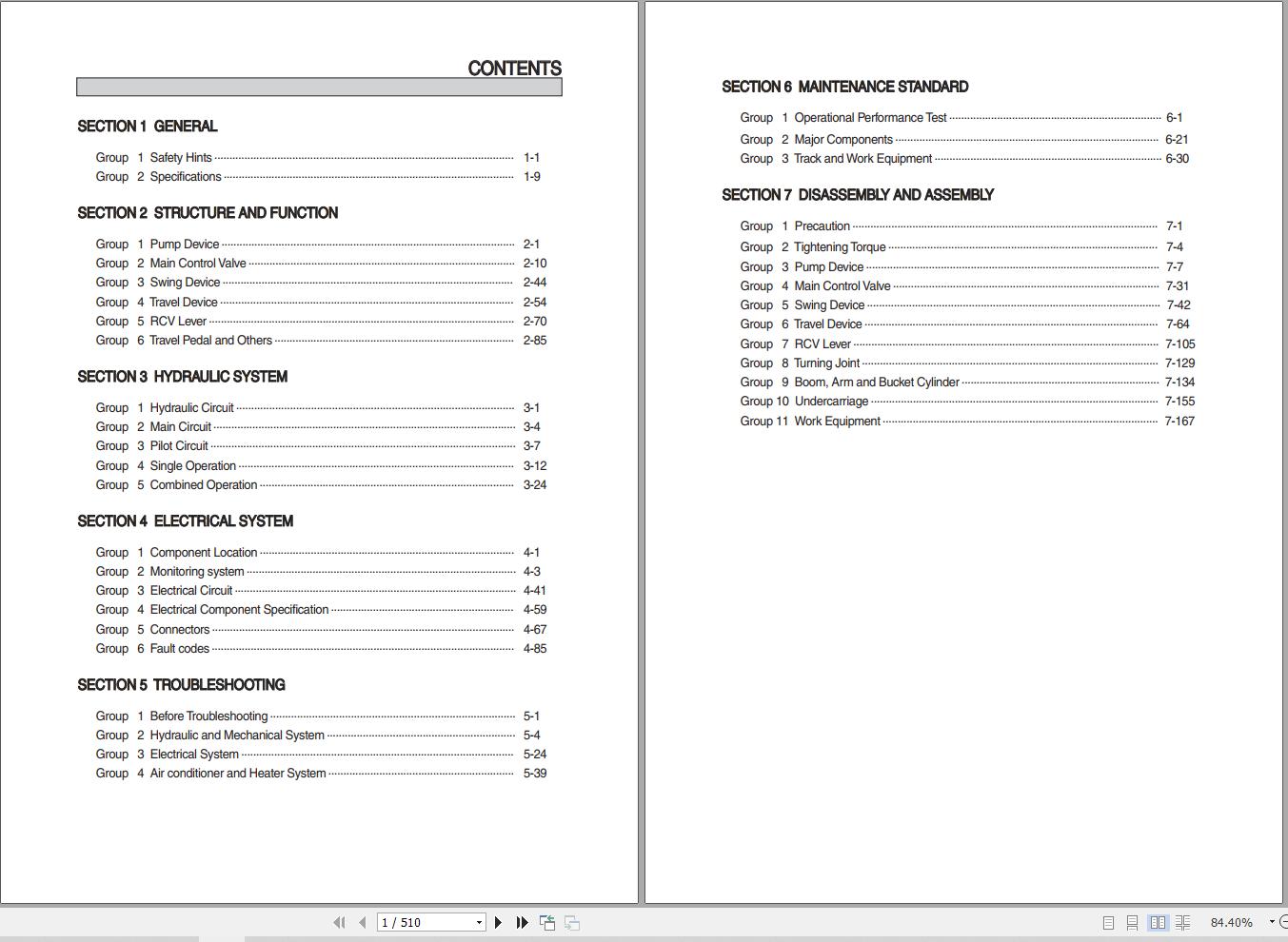 Hyundai Excavator HX85A HX90A Service Manual