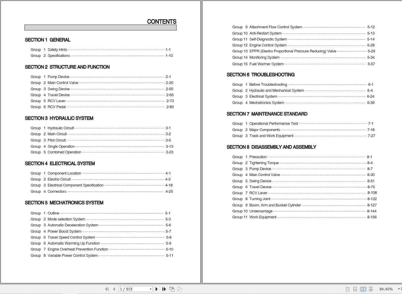 Hyundai Excavator R305LVS Service Manual