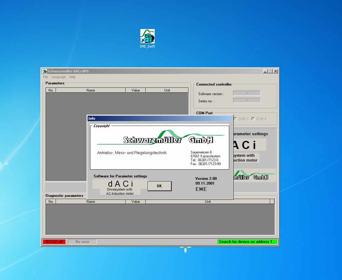 Jungheinrich EME Swift Schwarzmuller dACi BPS Version 2.00 09.11.2001 EME Remote 3