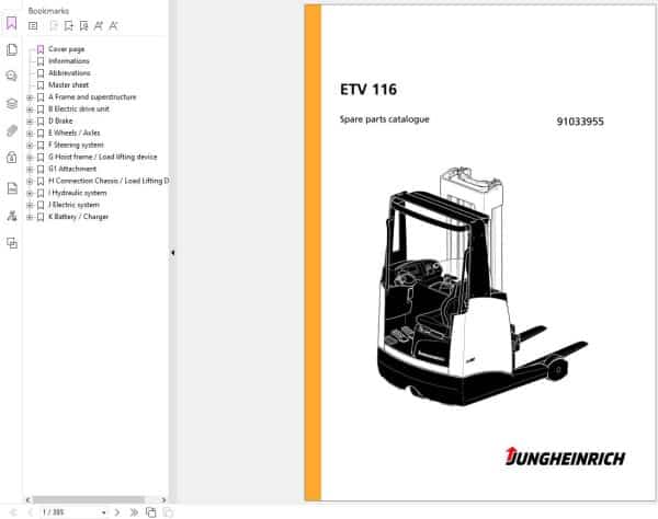 Jungheinrich Forklift ETV 116 Spare Parts Catalog 91033955 (1)