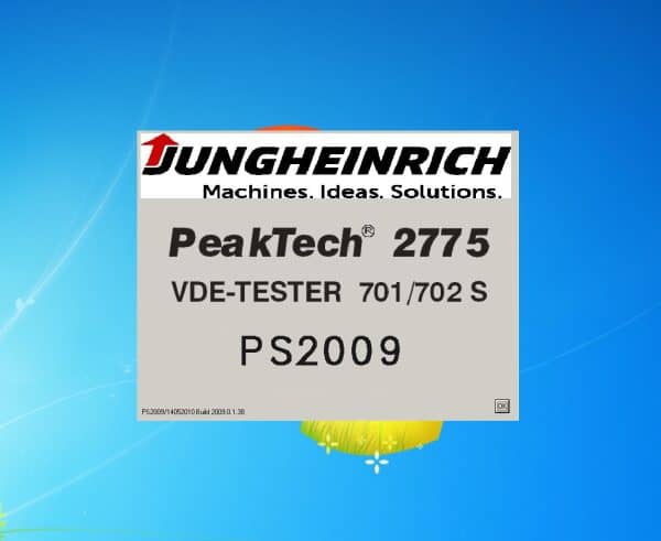 Jungheinrich VDE PS2009 Peaktech 2775 VDE Tester 701 702 PS 2009.0.1.38 Program Remote 1