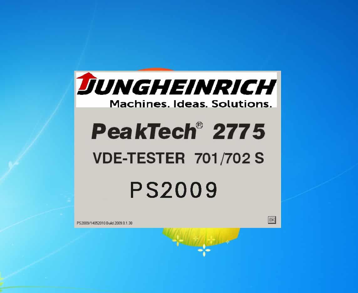 Jungheinrich VDE PS2009 Peaktech 2775 VDE Tester 701 702 PS 2009.0.1.38 Program Remote 1