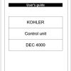 KOHLER Control Unit DEC4000 User Manual 33502020401 0 1 (1)