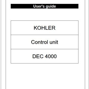 KOHLER Control Unit DEC4000 User Manual 33502020401 0 1 (1)