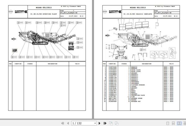 Kleemann Mobile Jaw Crusher MR100R K012 F20006162 Spare Parts Catalog (1)