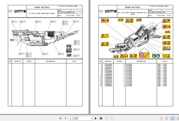 Kleemann Mobile Jaw Crusher MR110R K016 F20016881 Spare Parts Catalog (1)