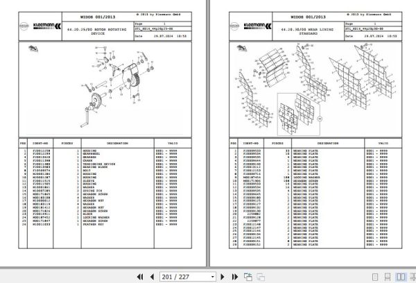 Kleemann Mobile Jaw Crusher MR110R K016 F20016881 Spare Parts Catalog (2)