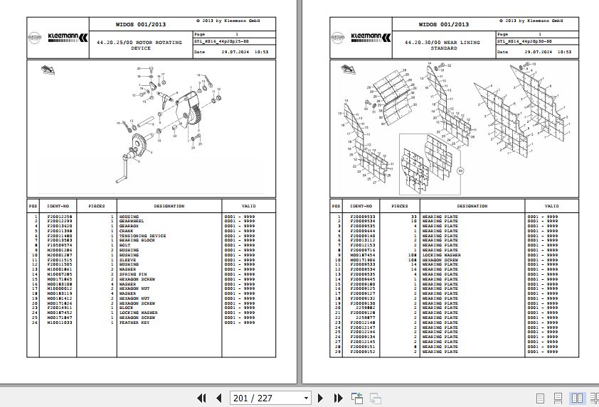 Kleemann Mobile Jaw Crusher MR110R K016 F20016881 Spare Parts Catalog (2)