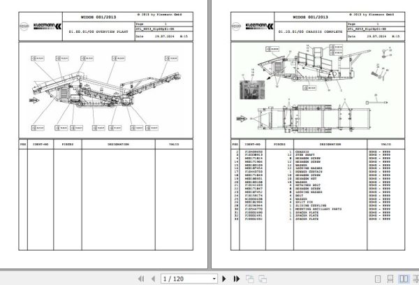 Kleemann Mobile Jaw Crusher MS18Z AD K053 F20006963 Spare Parts Catalog (1)