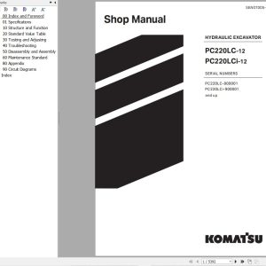 Komatsu Excavator PC220LC 12 PC220LCi 12 Shop Manual SEN07005 02 (1)