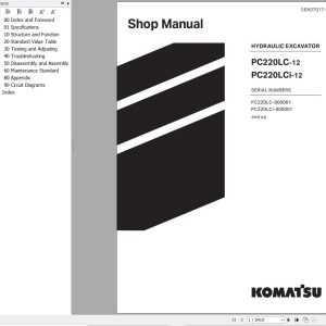 Komatsu Excavator PC220LC 12 PC220LCi 12 Shop Manual SEN07017 01 (1)
