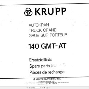Krupp Crane 140 GMT AT Spare Parts List 1988 EN DE FR (1)