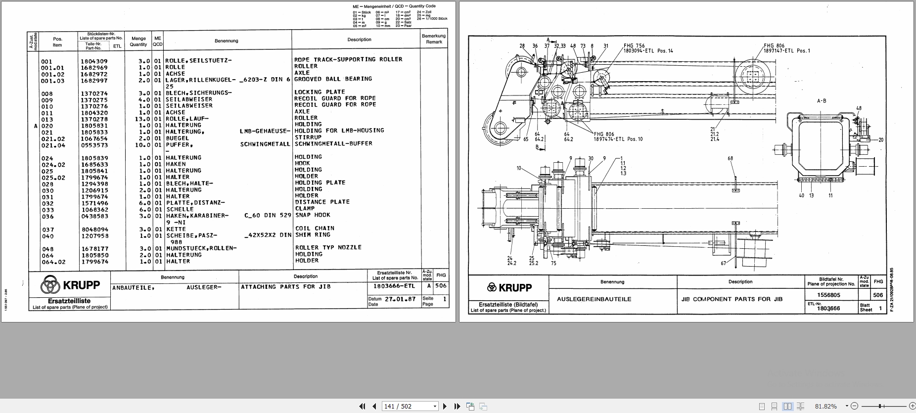 Krupp Crane 140 GMT AT Spare Parts List 1988 EN DE FR (2)