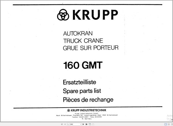 Krupp Crane 160 GMT Spare Parts List EN DE FR VOL 1 (1)
