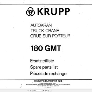 Krupp Crane 180 GMT Spare Parts List 1986 DE EN FR (1)