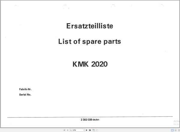 Krupp Crane KMK 2020 Spare Parts List 2302038 1994 DE EN (1)