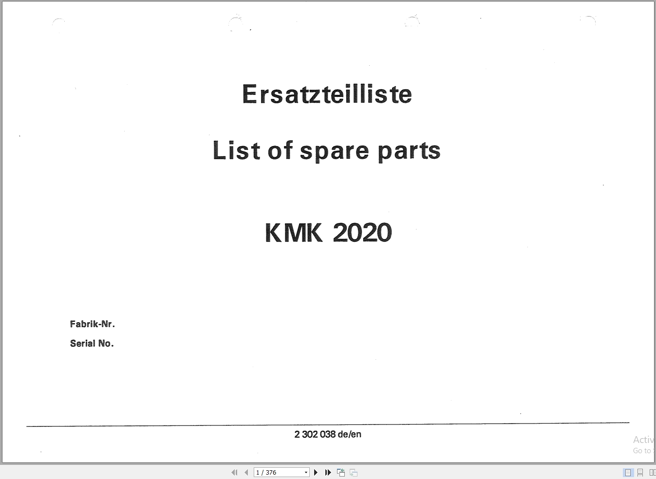 Krupp Crane KMK 2020 Spare Parts List 2302038 1994 DE EN (1)