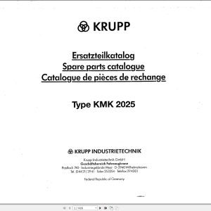 Krupp Crane KMK 2025 Spare Parts List 1988 EN DE FR (1)