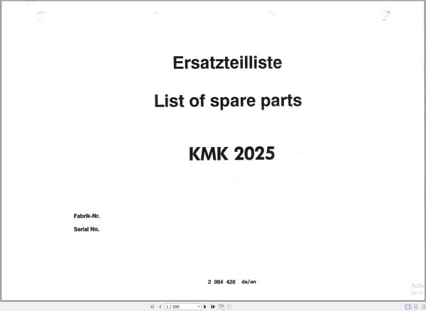 Krupp Crane KMK 2025 Spare Parts List 2084426 1993 DE EN (1)