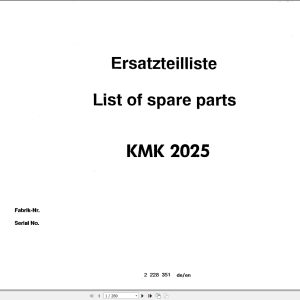 Krupp Crane KMK 2025 Spare Parts List 2228351 1993 DE EN (1)