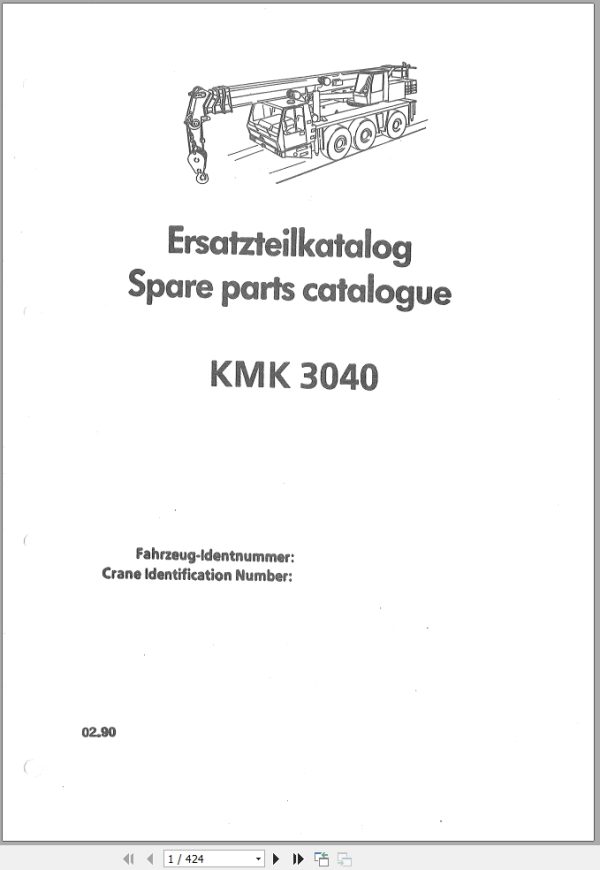 Krupp Crane KMK 3040 Spare Parts List 1990 EN DE (1)