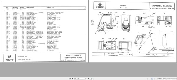 Krupp Crane KMK 3040 Spare Parts List 1990 EN DE (2)