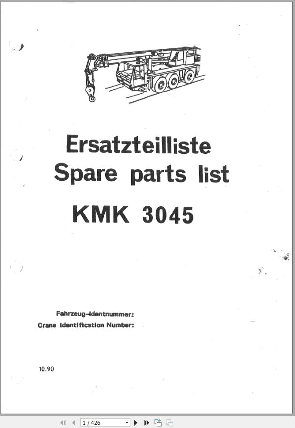 Krupp Crane KMK 3045 Spare Parts List 10.1990 DE EN (1)