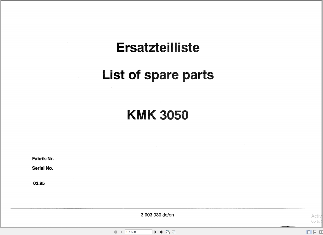 Krupp Crane KMK 3050 Spare Parts List 3003030 3.1995 DE EN (1)