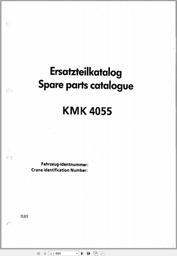 Krupp Crane KMK 4055 Spare Parts List 1989 EN DE (1)