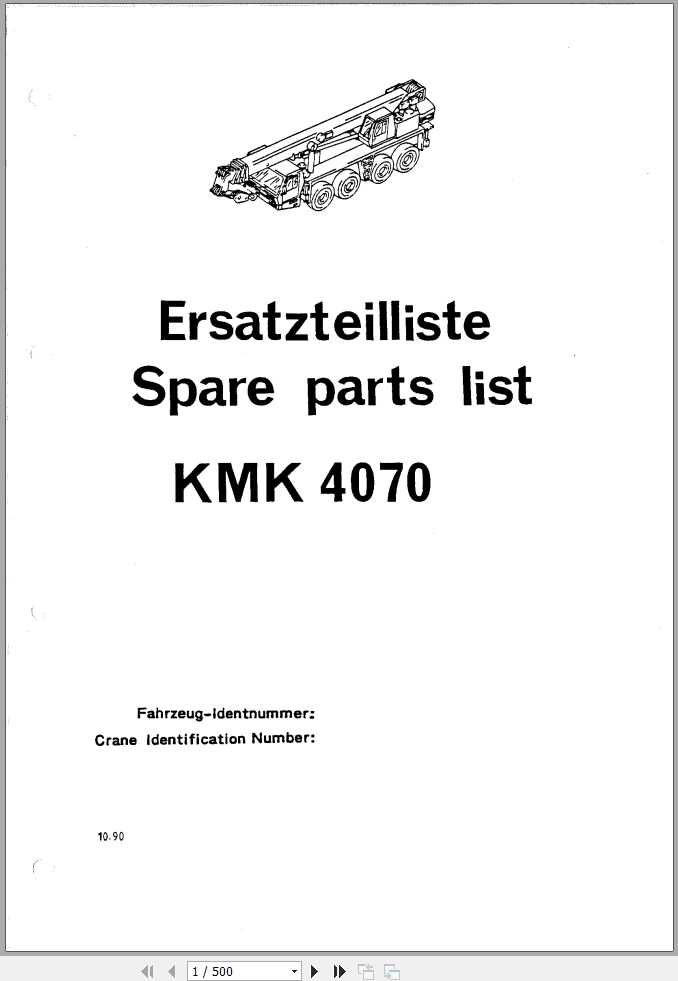 Krupp Crane KMK 4070 Spare Parts List 10.1990 DE EN (1)